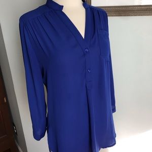 Royal blue work blouse